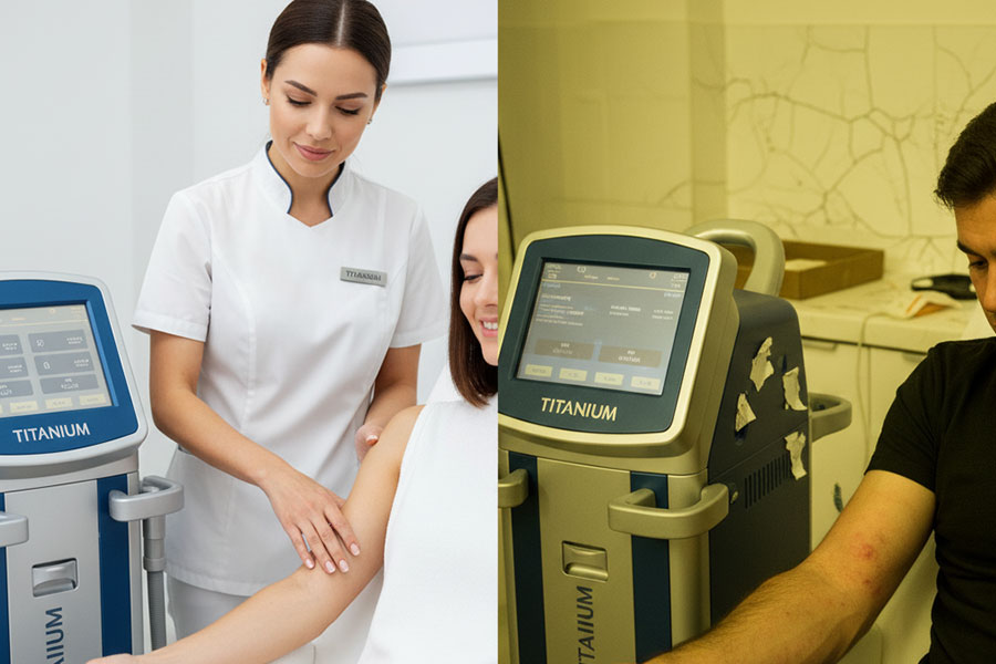 تفاوت نتایج درمان با دستگاه لیزر تیتانیوم اصل و فیک